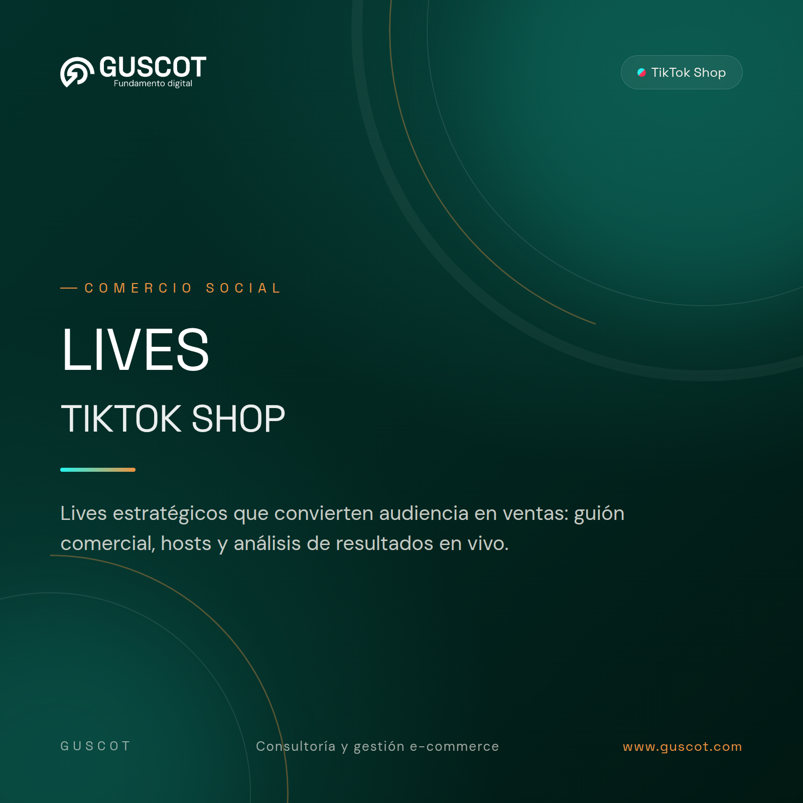 Lives estratégicos para TikTok Shop - GUSCOT